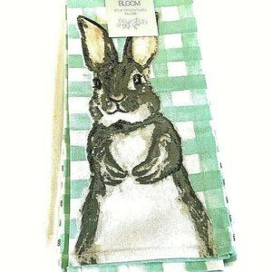 BLOOM Set Of 4 Bunny Rabbit Kitchen Hand Towels
